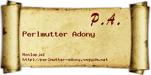 Perlmutter Adony névjegykártya